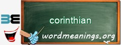 WordMeaning blackboard for corinthian